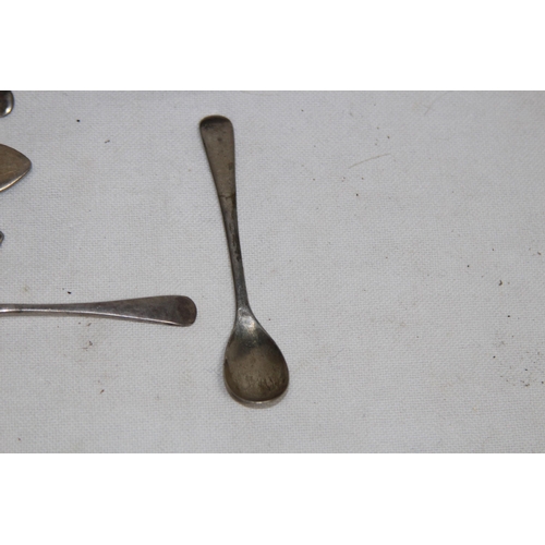 1138 - QUANTITY OF SILVER SPOONS - 68G AND SILVER HANDLED SHOE HORN