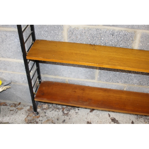 91 - QUANTITY OF RETRO LADDERAX SHELVING SYSTEM INCLUDES LADDERS AND SHELVES AND RUNNERS 
183 X 201 X 21C... 