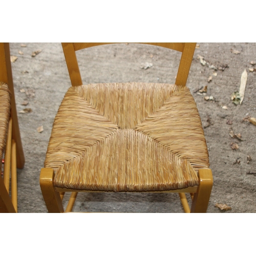 92 - SET OF 6 WICKER BASED DINING CHAIRS 
38 X 42 X 85CM