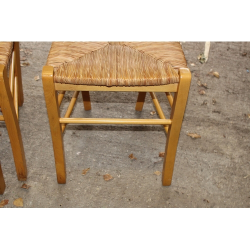 92 - SET OF 6 WICKER BASED DINING CHAIRS 
38 X 42 X 85CM