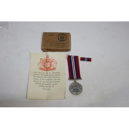 912 - WWII MEDAL UNSIGNED IN BOX NAMED CORT