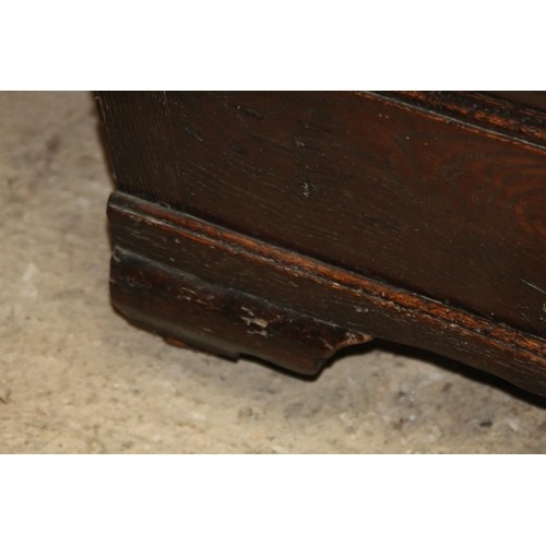 94 - LARGE ANTIQUE JACOBEAN COFFER WITH CANDLE BOX
160 X 57 X 90CM