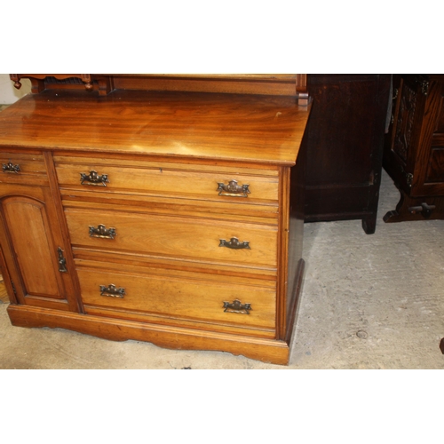 99 - SATINWOOD CHEST OF DRAWERS AND DRESSING TABLE WITH DRAWERS 
52 X 92 X 84CM