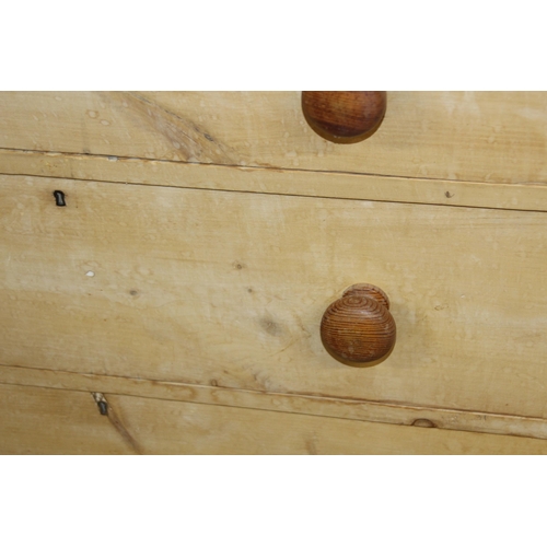 100 - VICTORIAN NATURAL PINE CHEST OF DRAWERS  2/3
119 X 59 X 106CM