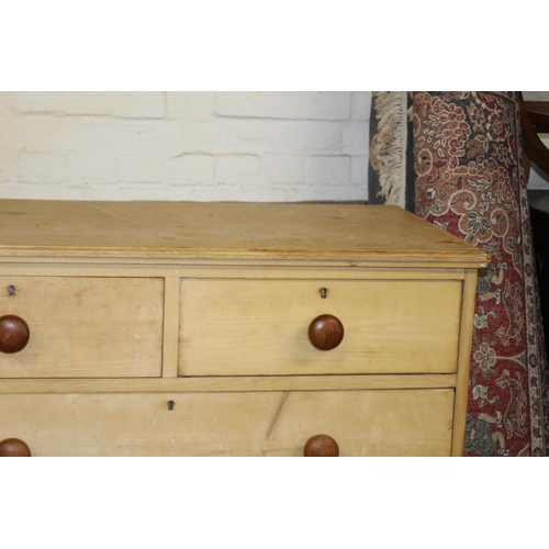 100 - VICTORIAN NATURAL PINE CHEST OF DRAWERS  2/3
119 X 59 X 106CM