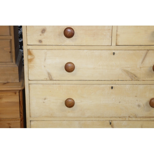 100 - VICTORIAN NATURAL PINE CHEST OF DRAWERS  2/3
119 X 59 X 106CM