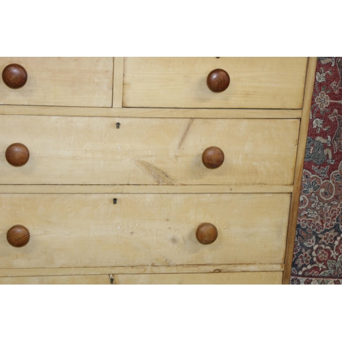 100 - VICTORIAN NATURAL PINE CHEST OF DRAWERS  2/3
119 X 59 X 106CM