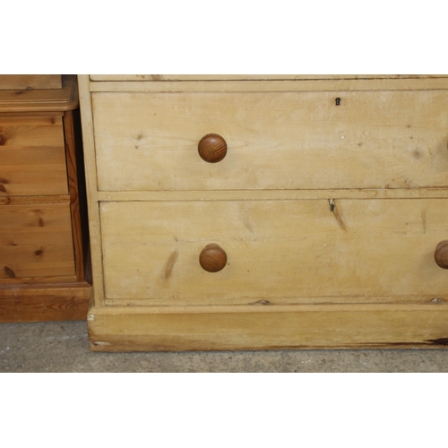 100 - VICTORIAN NATURAL PINE CHEST OF DRAWERS  2/3
119 X 59 X 106CM