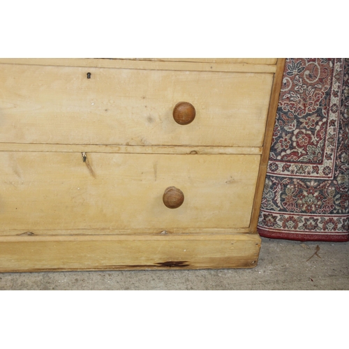 100 - VICTORIAN NATURAL PINE CHEST OF DRAWERS  2/3
119 X 59 X 106CM