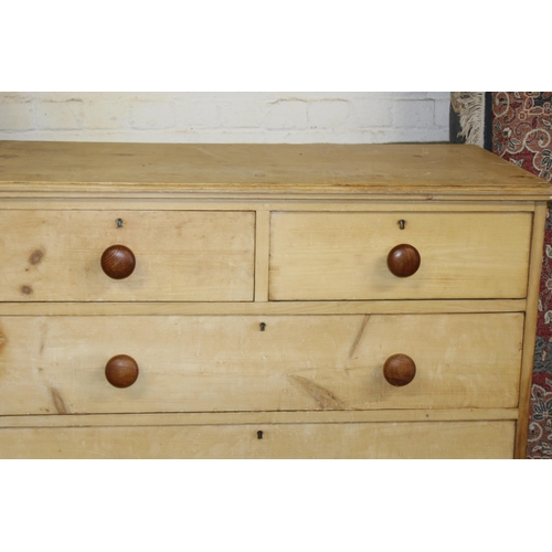 100 - VICTORIAN NATURAL PINE CHEST OF DRAWERS  2/3
119 X 59 X 106CM