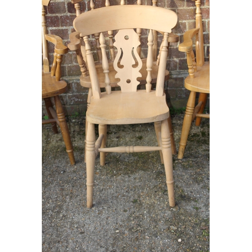 102 - 3X PINE CARVER CHAIRS  PLUS 1 OTHER
47 X 54 X 85CM