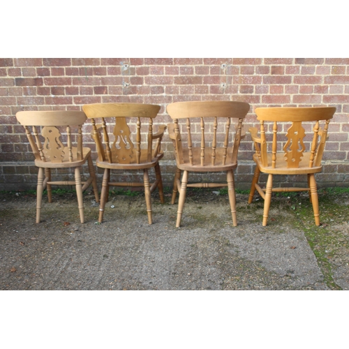 102 - 3X PINE CARVER CHAIRS  PLUS 1 OTHER
47 X 54 X 85CM