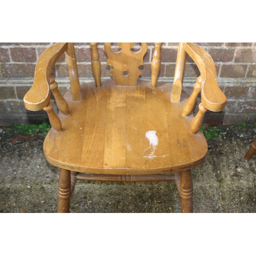 102 - 3X PINE CARVER CHAIRS  PLUS 1 OTHER
47 X 54 X 85CM