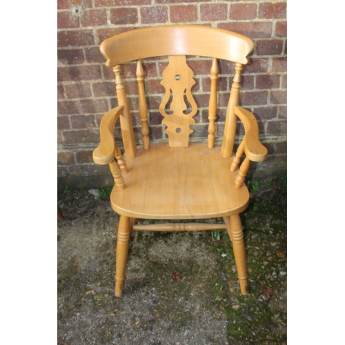 102 - 3X PINE CARVER CHAIRS  PLUS 1 OTHER
47 X 54 X 85CM