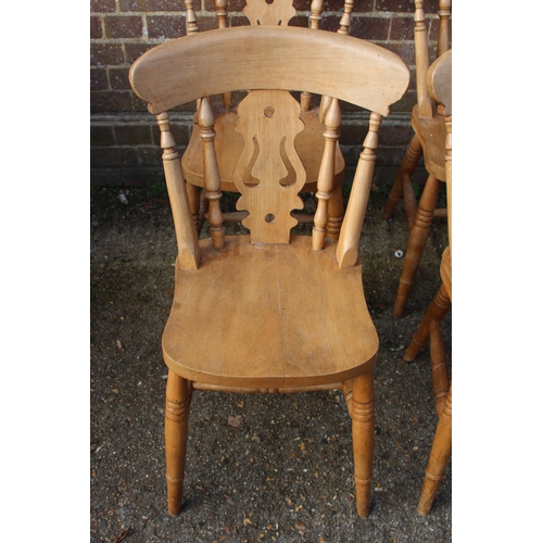 106 - SET OF 8 FARMHOUSE PINE DINING CHAIRS 
40 X 40 X 80CM