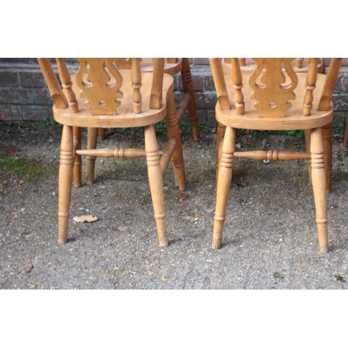 106 - SET OF 8 FARMHOUSE PINE DINING CHAIRS 
40 X 40 X 80CM