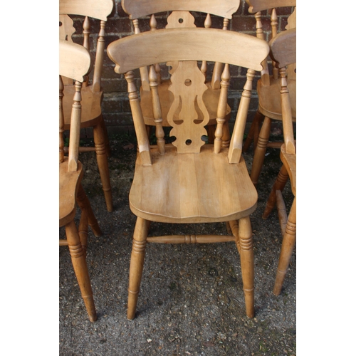 106 - SET OF 8 FARMHOUSE PINE DINING CHAIRS 
40 X 40 X 80CM