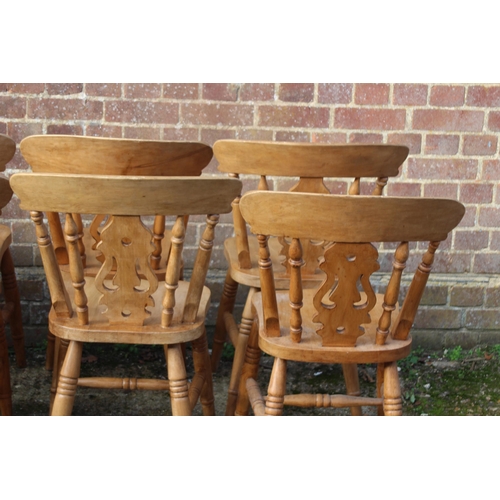 106 - SET OF 8 FARMHOUSE PINE DINING CHAIRS 
40 X 40 X 80CM