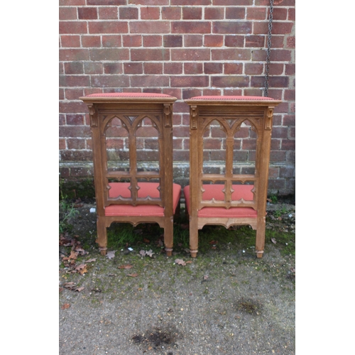 109 - PAIR OF PRAYER CHAIRS 
88 X 44 X 44CM