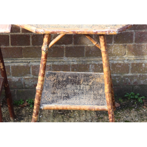 111 - 2 X 1950'S BAMBOO TABLES 
50 X 50 X 72CM