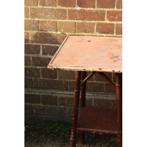 111 - 2 X 1950'S BAMBOO TABLES 
50 X 50 X 72CM