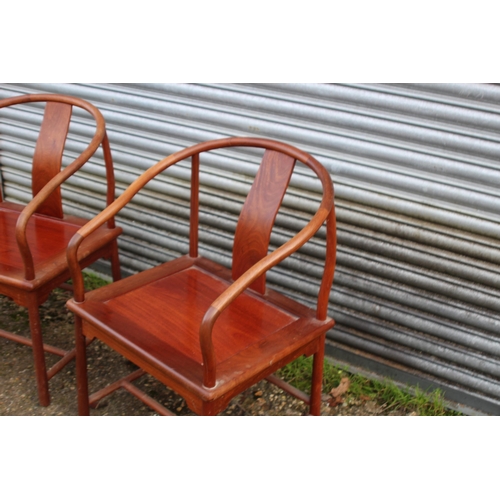 112 - PAIR OF ORIENTAL STYLE CHAIRS 
60 X 53 X 86CM