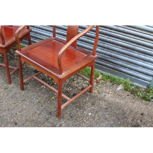 112 - PAIR OF ORIENTAL STYLE CHAIRS 
60 X 53 X 86CM