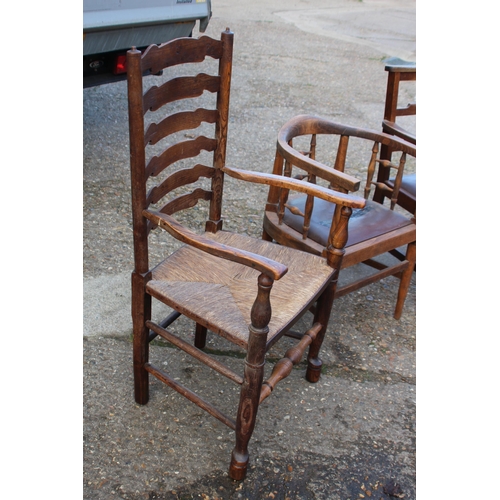 117 - VINTAGE CHAIRS, STOOLS AND TABLE  x6
60 X 53 X 110CM