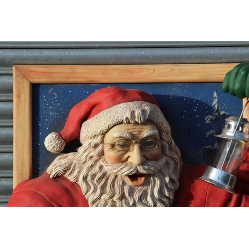 137 - FRAMED 3D FATHER CHRISTMAS HEAD 
96 X 85CM