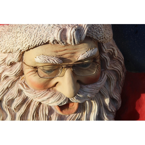 137 - FRAMED 3D FATHER CHRISTMAS HEAD 
96 X 85CM