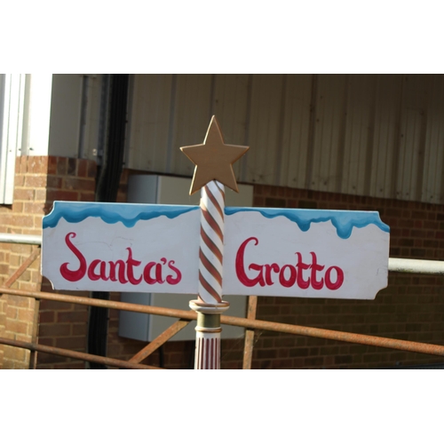 139 - LARGE SANTA GROTTO SIGNPOST AND SANTA 
185CM