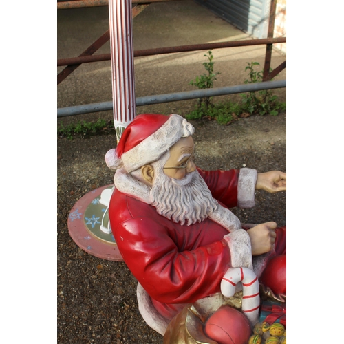 139 - LARGE SANTA GROTTO SIGNPOST AND SANTA 
185CM