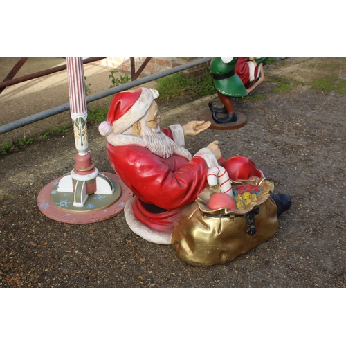 139 - LARGE SANTA GROTTO SIGNPOST AND SANTA 
185CM