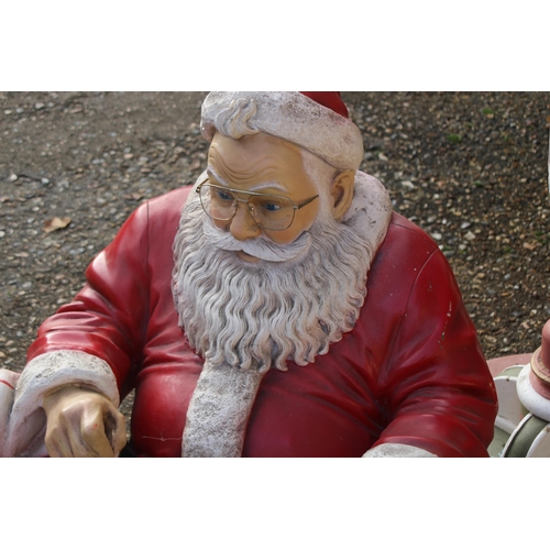 139 - LARGE SANTA GROTTO SIGNPOST AND SANTA 
185CM