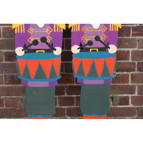 140 - 2 X WOODEN PAINTED NUTCRACKER SOLDIERS 
155CM