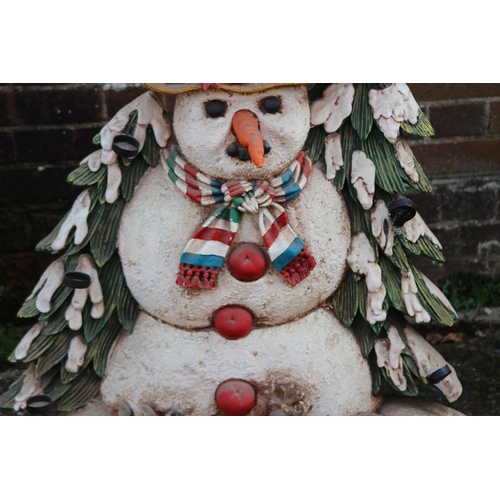 141 - LARGE SNOWMAN CANDLE HOLDER FIGURE 
96CM