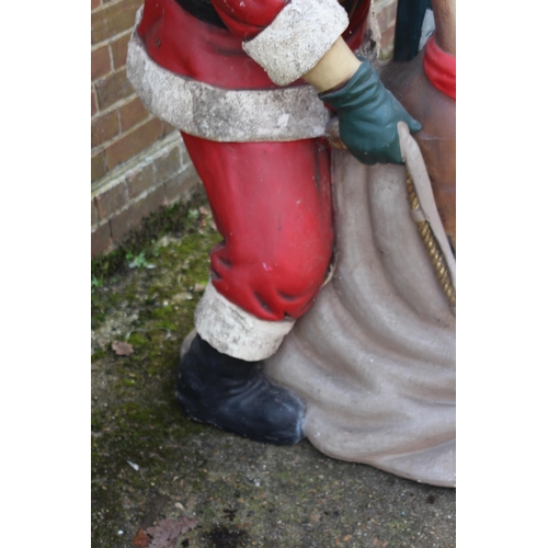 143 - LIFE SIZED SANTA WITH LIGHT UP PILLAR AND REINDEER 
170CM