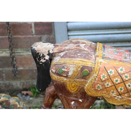 785 - VINTAGE WOODEN ROCKING HORSE 
109 X 32 X 82CM