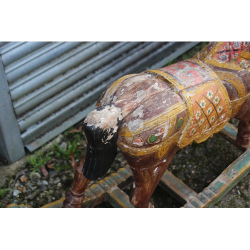 785 - VINTAGE WOODEN ROCKING HORSE 
109 X 32 X 82CM