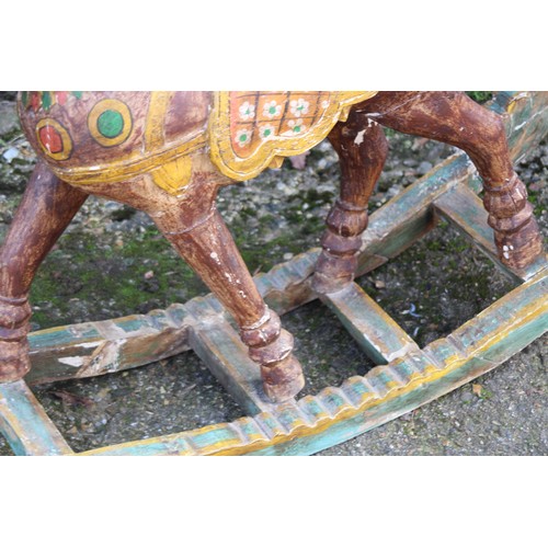 785 - VINTAGE WOODEN ROCKING HORSE 
109 X 32 X 82CM