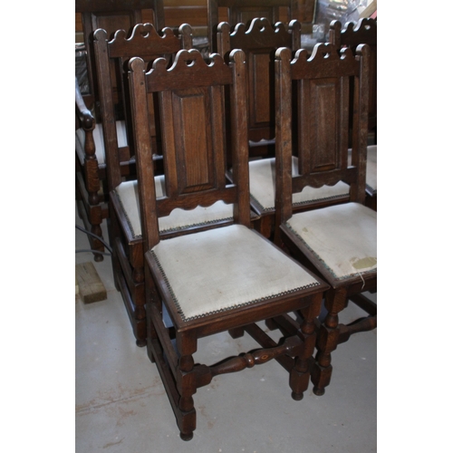 128 - SET OF 8 VINTAGE CARVED CHAIRS 
59 X 61 X 110CM