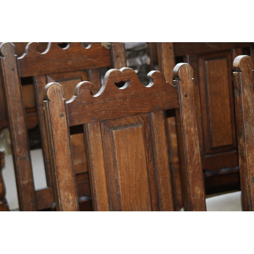 128 - SET OF 8 VINTAGE CARVED CHAIRS 
59 X 61 X 110CM