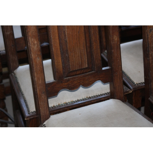 128 - SET OF 8 VINTAGE CARVED CHAIRS 
59 X 61 X 110CM