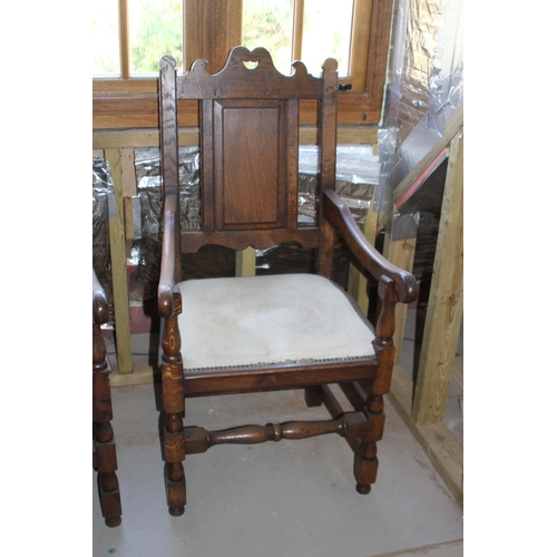 128 - SET OF 8 VINTAGE CARVED CHAIRS 
59 X 61 X 110CM