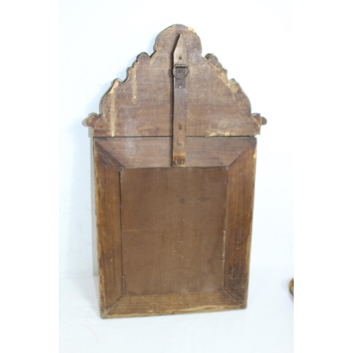 209 - ANTIQUE CUSHION MIRROR 
34 X 59CM