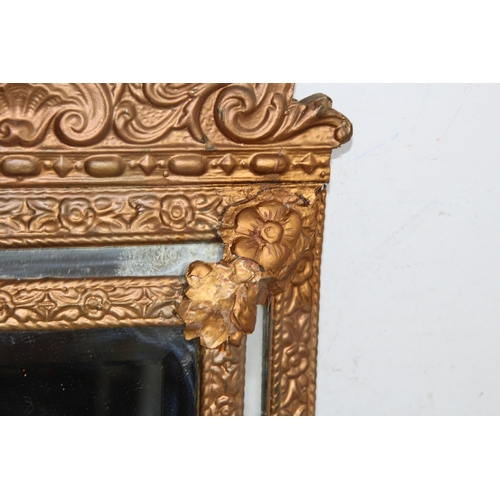 209 - ANTIQUE CUSHION MIRROR 
34 X 59CM