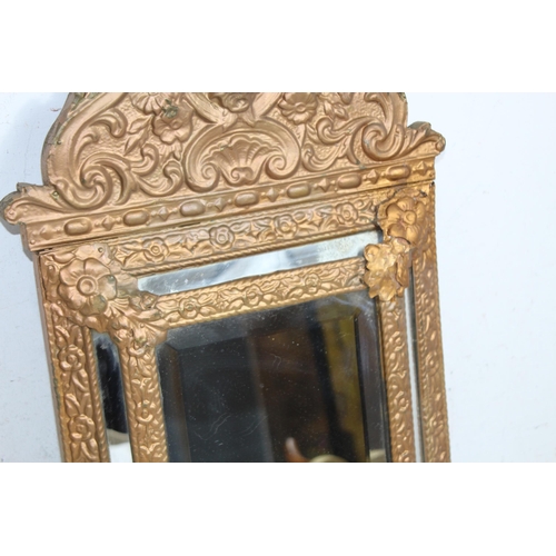 209 - ANTIQUE CUSHION MIRROR 
34 X 59CM