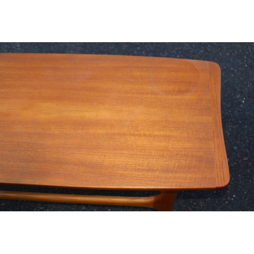 64 - RETRO TEAK COFFEE TABLE 
112 X 46 X 41CM