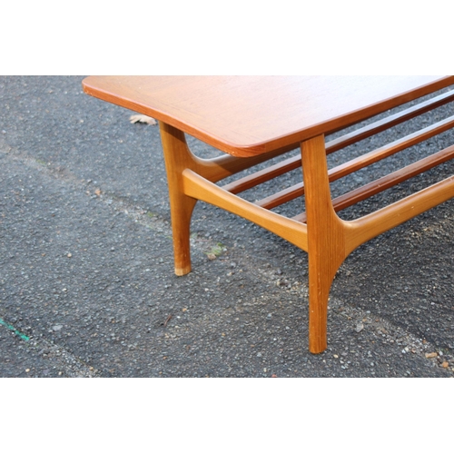 64 - RETRO TEAK COFFEE TABLE 
112 X 46 X 41CM