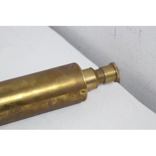 674 - BRASS NAUTICALIA LONDON TELESCOPE ON STAND 
50 X 47CM